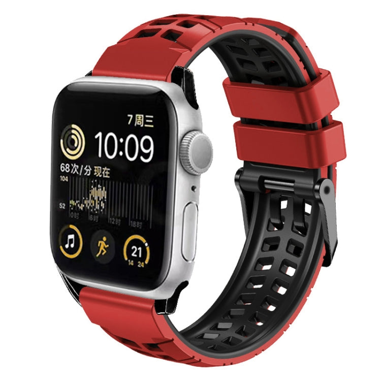 Twill Dual-row Buckle Silicone Watch Band, For Apple Watch Series 8 45mm, For Apple Watch SE 40mm, For Apple Watch SE 44mm