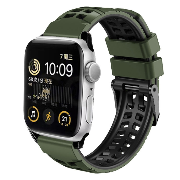 Twill Dual-row Buckle Silicone Watch Band, For Apple Watch Series 8 45mm, For Apple Watch SE 40mm, For Apple Watch SE 44mm