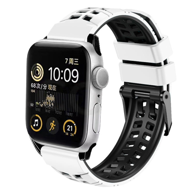 Twill Dual-row Buckle Silicone Watch Band, For Apple Watch Series 7 41mm, For Apple Watch Series 7 45mm, For Apple Watch Series 6 40mm