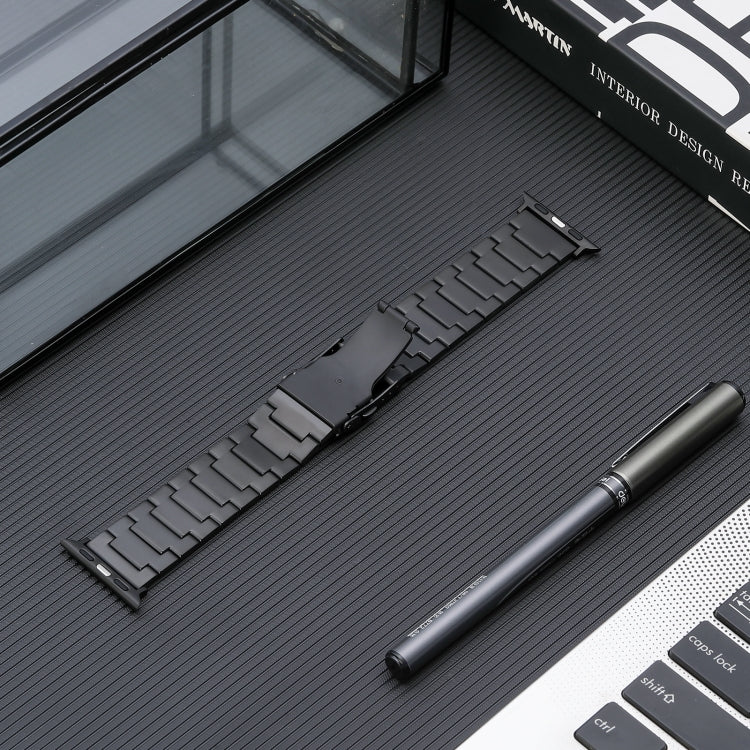 Safety Buckle Titanium Steel Watch Band, For Apple Watch Ultra 49mm, For Apple Watch SE 2023 44mm, For Apple Watch SE 2023 40mm, For Apple Watch Ultra 2 49mm, For Apple Watch Series 9 45mm, For Apple Watch SE 2022 40mm, For Apple Watch SE 2022 44mm����...