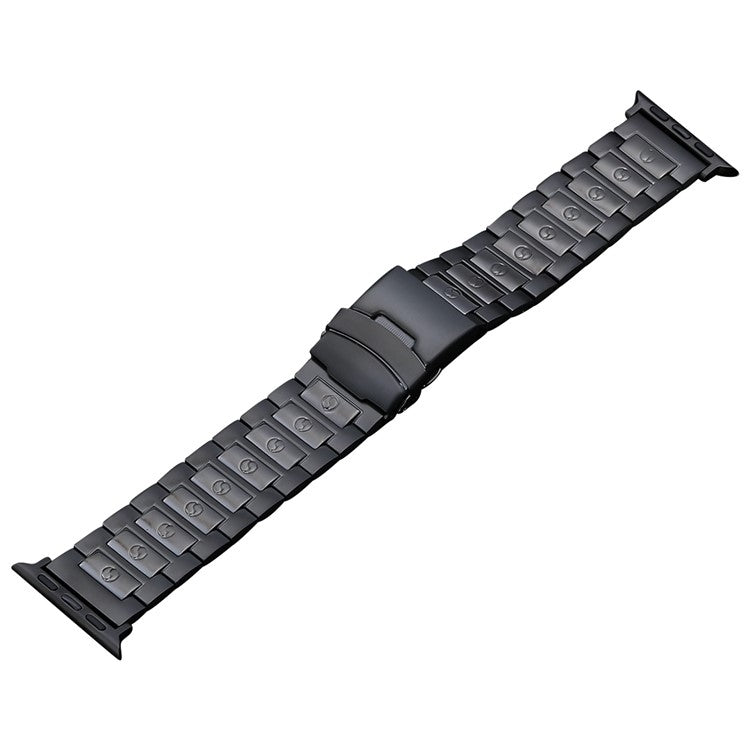 Safety Buckle Titanium Steel Watch Band, For Apple Watch SE 40mm, For Apple Watch SE 44mm, For Apple Watch Series 7 41mm, For Apple Watch Series 7 45mm, For Apple Watch Series 6 40mm, For Apple Watch Series 6 44mm, For Apple Watch Series 5 44mm