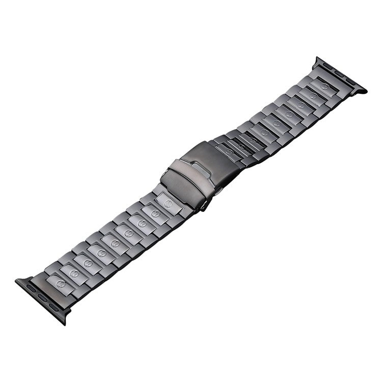 Safety Buckle Titanium Steel Watch Band, For Apple Watch SE 40mm, For Apple Watch SE 44mm, For Apple Watch Series 7 41mm, For Apple Watch Series 7 45mm, For Apple Watch Series 6 40mm, For Apple Watch Series 6 44mm, For Apple Watch Series 5 44mm