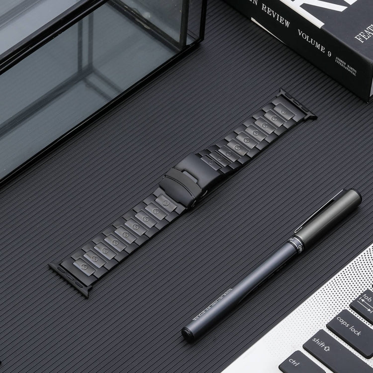 Safety Buckle Titanium Steel Watch Band, For Apple Watch Series 5 44mm, For Apple Watch Series 5 40mm, For Apple Watch Series 4 44mm, For Apple Watch Series 4 40mm, For Apple Watch 42mm, For Apple Watch Series 3 38mm, For Apple Watch 38mm��������������...