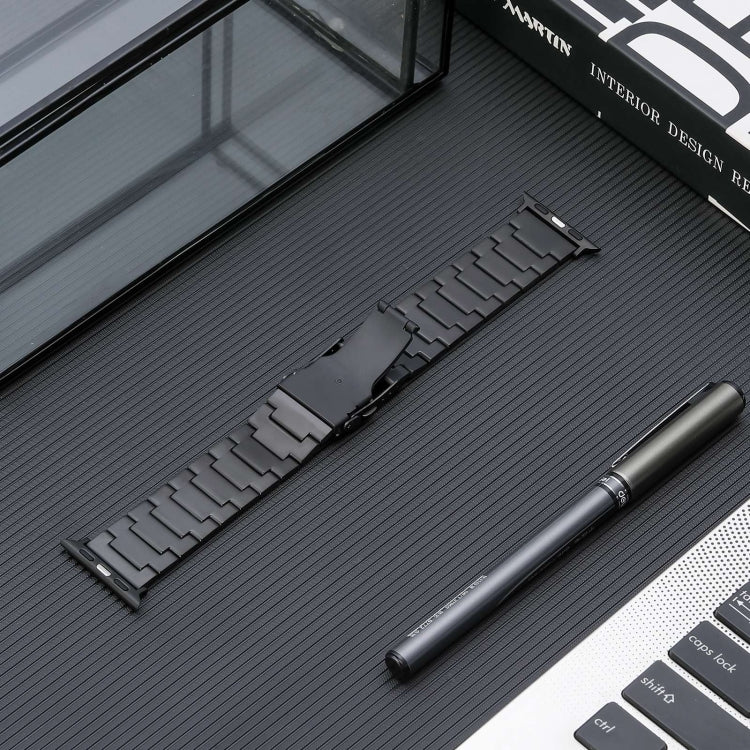 Safety Buckle Titanium Steel Watch Band, For Apple Watch Series 5 44mm, For Apple Watch Series 5 40mm, For Apple Watch Series 4 44mm, For Apple Watch Series 4 40mm, For Apple Watch 42mm, For Apple Watch Series 3 38mm, For Apple Watch 38mm��������������...