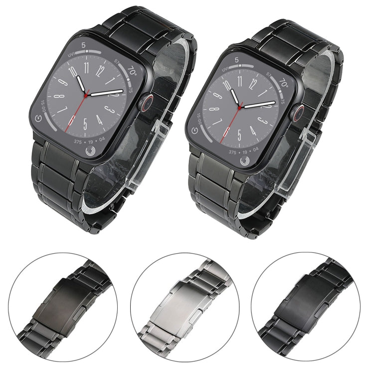 Five Beads Turtle Buckle Titanium Steel Watch Band, For Apple Watch Series 6 44mm, For Apple Watch Series 5 44mm, For Apple Watch Series 4 44mm, For Apple Watch 42mm, For Apple Watch Series 3 42mm, For Apple Watch Series 2 42mm