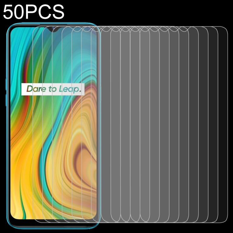 50 PCS 0.26mm 9H 2.5D Tempered Glass Film, For OPPO Realme C3, For OPPO Realme C11
