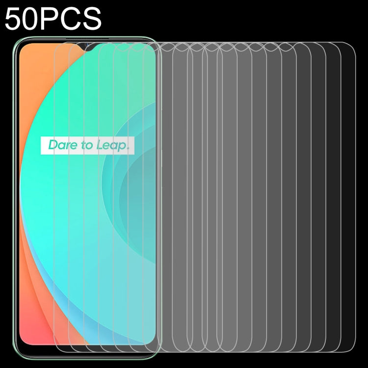 50 PCS 0.26mm 9H 2.5D Tempered Glass Film, For OPPO Realme C3, For OPPO Realme C11