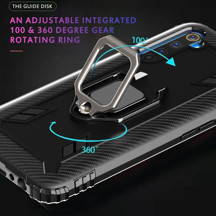 Carbon Fiber Protective Case with 360 Degree Rotating Ring Holder, For OPPO Realme 6 Pro, For OPPO Realme 6