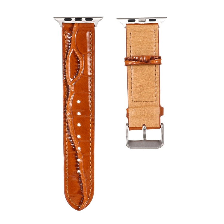 Crocodile Texture Leather Wrist Strap, For Apple Watch Series 7 45mm / 6 & SE & 5 & 4 44mm / 3 & 2 & 1 42mm, For Apple Watch Ultra 49mm / Series 8&7 45mm / SE 2&6&SE&5&4 44mm / 3&2&1 42mm, For Apple Watch Series 8&7 41mm / SE 2&6&SE&5&4 40mm / 3&2&1 38mm