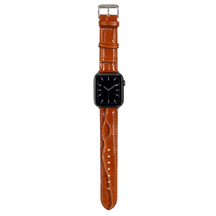 Crocodile Texture Leather Wrist Strap, For Apple Watch Series 7 45mm / 6 & SE & 5 & 4 44mm / 3 & 2 & 1 42mm, For Apple Watch Ultra 49mm / Series 8&7 45mm / SE 2&6&SE&5&4 44mm / 3&2&1 42mm, For Apple Watch Series 8&7 41mm / SE 2&6&SE&5&4 40mm / 3&2&1 38mm