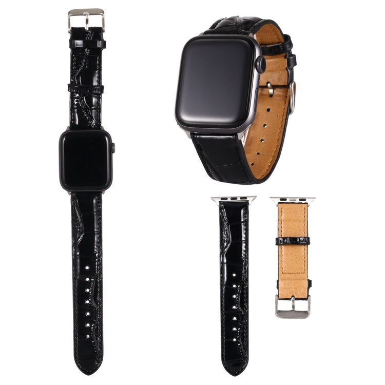 Crocodile Texture Leather Wrist Strap, For Apple Watch Series 7 45mm / 6 & SE & 5 & 4 44mm / 3 & 2 & 1 42mm, For Apple Watch Ultra 49mm / Series 8&7 45mm / SE 2&6&SE&5&4 44mm / 3&2&1 42mm, For Apple Watch Series 8&7 41mm / SE 2&6&SE&5&4 40mm / 3&2&1 38mm