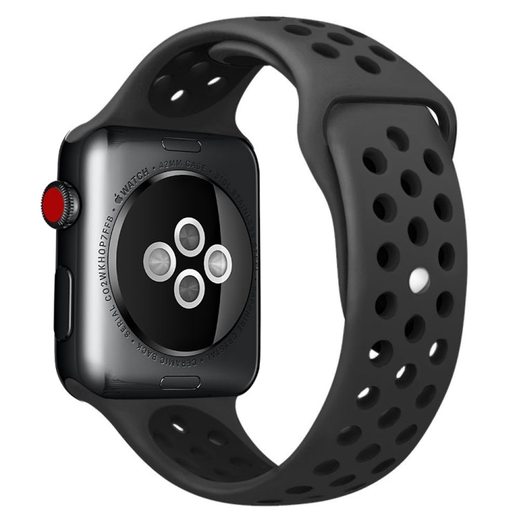 Sport Silicone Watchband Standard Edition, For Apple Watch Series 7 41mm / 6 &amp; SE &amp; 5 &amp; 4 40mm / 3 &amp; 2 &amp; 1 38mm, For Apple Watch Series 8&amp;7 41mm / SE 2&amp;6&amp;SE&amp;5&amp;4 40mm / 3&amp;2&amp;1 38mm