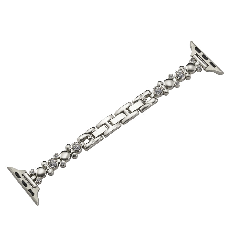 Metal Diamond Bear Chain Watch Band, For Apple Watch Series 5 44mm, For Apple Watch Series 5 40mm, For Apple Watch Series 4 44mm, For Apple Watch Series 4 40mm