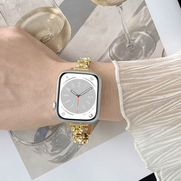 Metal Diamond Bear Chain Watch Band, For Apple Watch Series 3 38mm, For Apple Watch Series 3 42mm, For Apple Watch Series 2 42mm, For Apple Watch Series 2 38mm