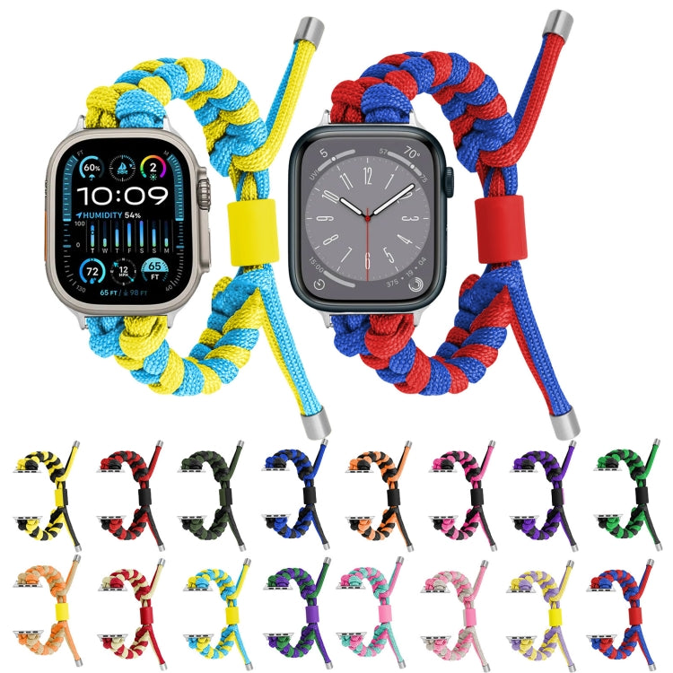 Paracord Fishtail Braided Silicone Bead Watch Band, For Apple Watch 42mm, For Apple Watch 38mm