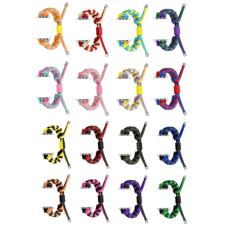 Paracord Fishtail Braided Silicone Bead Watch Band, For Apple Watch Series 9 41mm