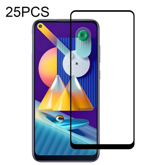 25 PCS Full Glue Full Screen Tempered Glass Film, For Samsung Galaxy M11, For Samsung Galaxy M51, For Samsung Galaxy A01 Core
