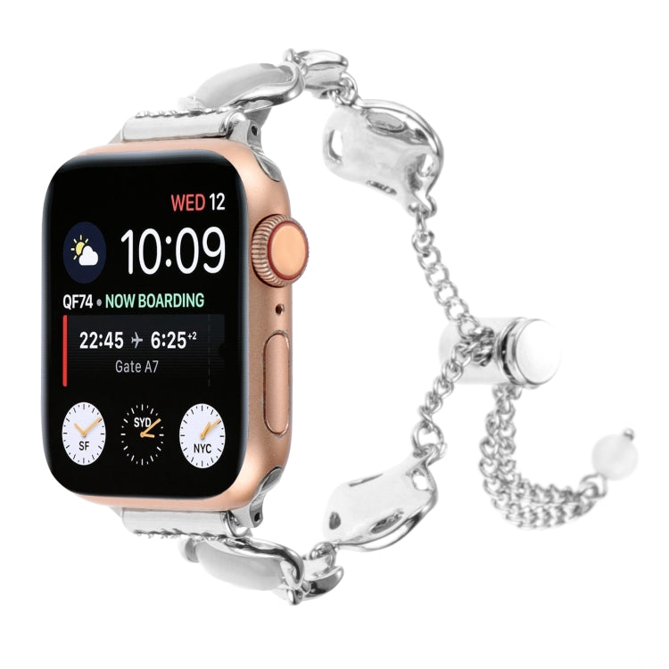 Shell Metal Chain Bracelet Watch Band, For Apple Watch SE 2023 44mm, For Apple Watch SE 2023 40mm, For Apple Watch Ultra 2 49mm, For Apple Watch Series 9 45mm, For Apple Watch Series 9 41mm, For Apple Watch Ultra 49mm, For Apple Watch Series 8 41mm