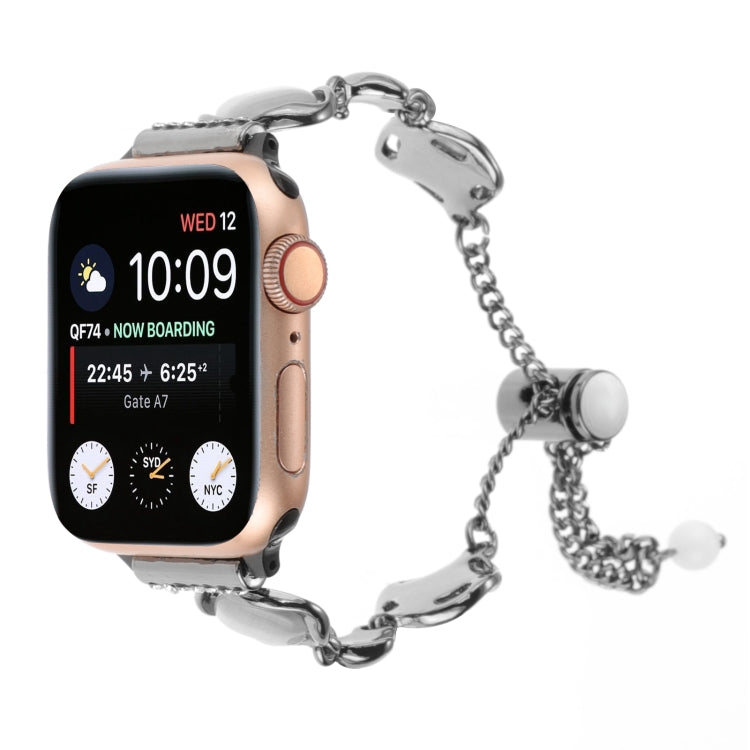 Shell Metal Chain Bracelet Watch Band, For Apple Watch SE 2023 44mm, For Apple Watch SE 2023 40mm, For Apple Watch Ultra 2 49mm, For Apple Watch Series 9 45mm, For Apple Watch Series 9 41mm, For Apple Watch Ultra 49mm, For Apple Watch Series 8 41mm