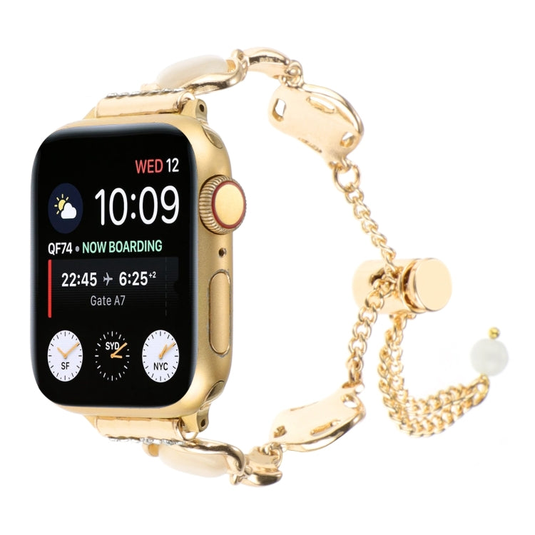 Shell Metal Chain Bracelet Watch Band, For Apple Watch SE 2022 40mm, For Apple Watch SE 2022 44mm, For Apple Watch Series 7 41mm, For Apple Watch Series 7 45mm, For Apple Watch SE 40mm, For Apple Watch SE 44mm, For Apple Watch Series 6 40mm