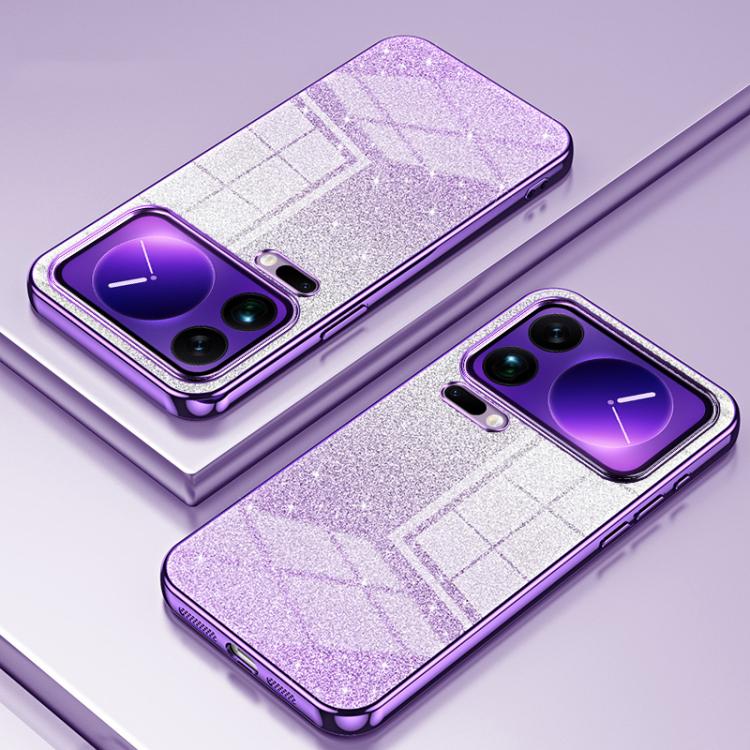 Gradient Glitter Powder Electroplated Phone Case, For Xiaomi 17 Pro Max, For Xiaomi 17 Pro, For Xiaomi 17