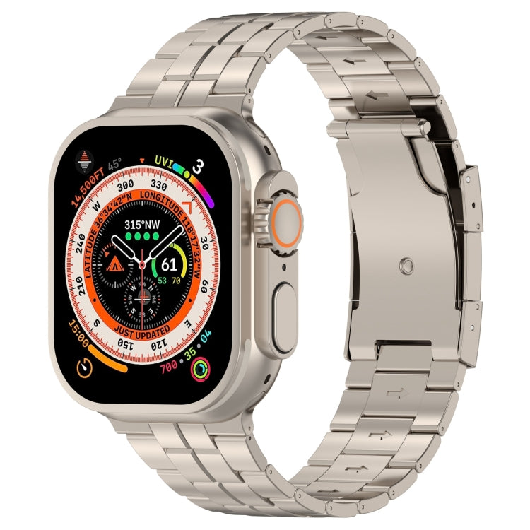 Tortoise Buckle Titanium Steel Watch Band, For Apple Watch SE 2023 44mm, For Apple Watch SE 2023 40mm, For Apple Watch Ultra 2 49mm, For Apple Watch Series 9 45mm, For Apple Watch Series 9 41mm, For Apple Watch Ultra 49mm, For Apple Watch Series 8 41mm