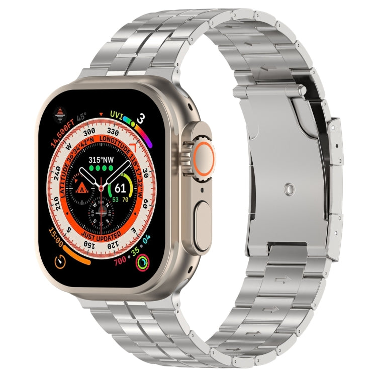 Tortoise Buckle Titanium Steel Watch Band, For Apple Watch SE 2023 44mm, For Apple Watch SE 2023 40mm, For Apple Watch Ultra 2 49mm, For Apple Watch Series 9 45mm, For Apple Watch Series 9 41mm, For Apple Watch Ultra 49mm, For Apple Watch Series 8 41mm