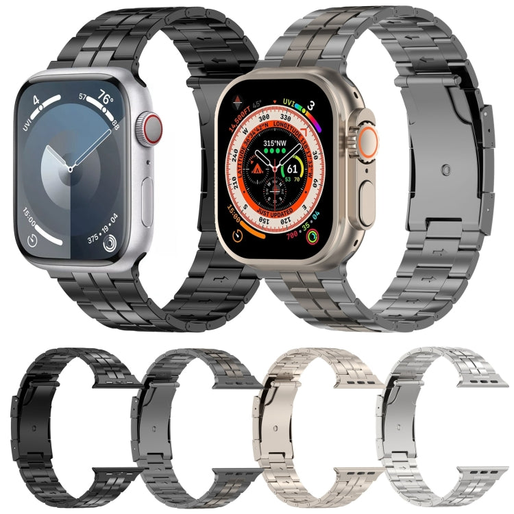 Tortoise Buckle Titanium Steel Watch Band, For Apple Watch Series 8 41mm, For Apple Watch Series 8 45mm, For Apple Watch SE 2022 40mm, For Apple Watch SE 2022 44mm, For Apple Watch Series 7 41mm, For Apple Watch Series 7 45mm