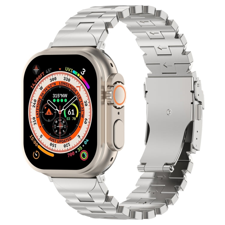 Butterfly Type Titanium Steel Watch Band, For Apple Watch SE 2023 44mm, For Apple Watch SE 2023 40mm, For Apple Watch Ultra 2 49mm, For Apple Watch Series 9 45mm, For Apple Watch Series 9 41mm, For Apple Watch Ultra 49mm