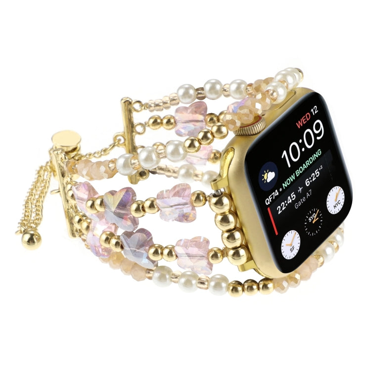 Butterfly Chain Bracelet Metal Watch Band, For Apple Watch SE 2023 44mm, For Apple Watch SE 2023 40mm, For Apple Watch Ultra 2 49mm, For Apple Watch Series 9 45mm, For Apple Watch Series 9 41mm, For Apple Watch Ultra 49mm