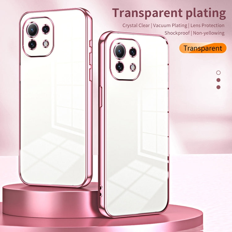 Transparent Plating Fine Hole Phone Case, For Xiaomi Mi 11 Lite 4G / 5G, For Xiaomi Mi 11 Ultra, For Xiaomi Mi 11 Pro
