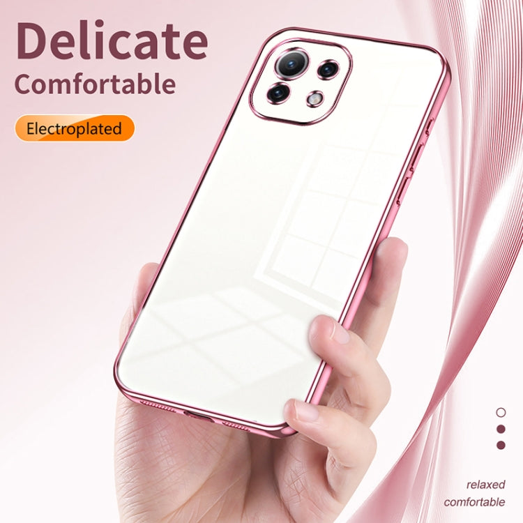 Transparent Plating Fine Hole Phone Case, For Xiaomi Mi 11 Lite 4G / 5G, For Xiaomi Mi 11 Ultra, For Xiaomi Mi 11 Pro