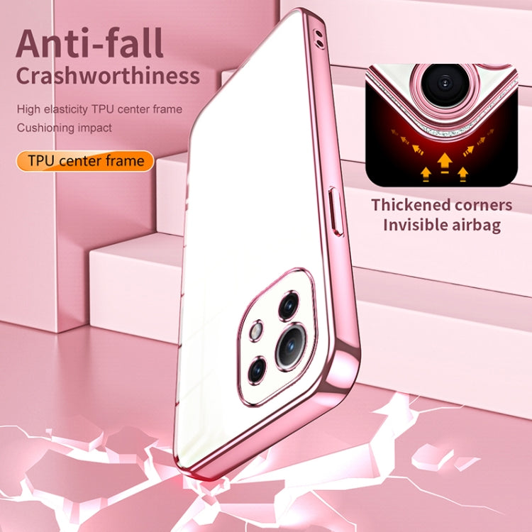 Transparent Plating Fine Hole Phone Case, For Xiaomi Mi 11 Lite 4G / 5G, For Xiaomi Mi 11 Ultra, For Xiaomi Mi 11 Pro
