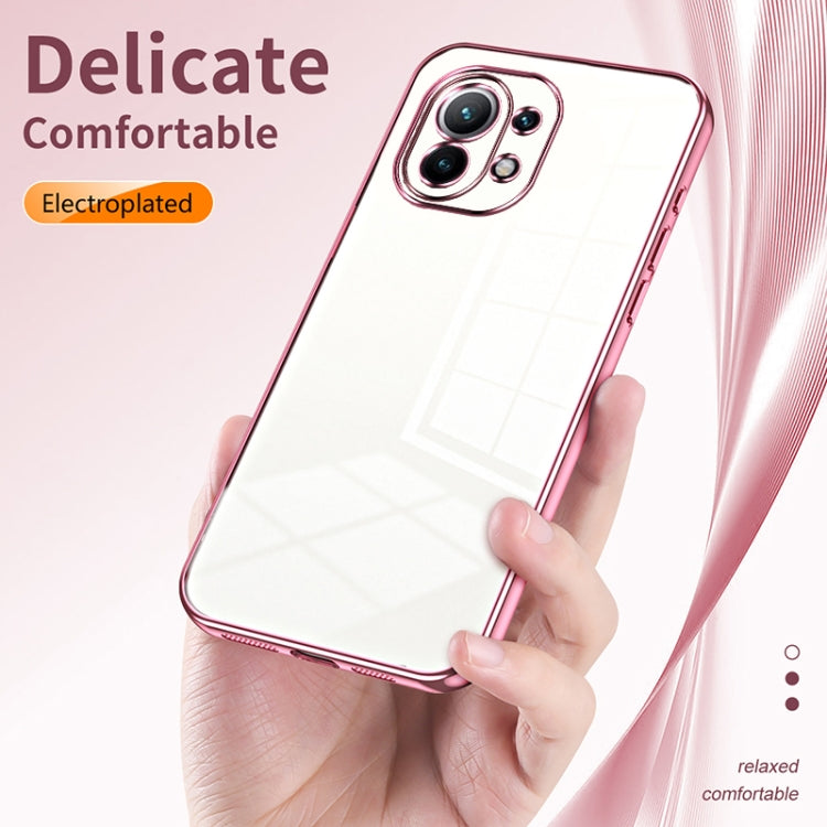Transparent Plating Fine Hole Phone Case, For Xiaomi Mi 11, For Xiaomi Mi 10 Lite 5G, For Xiaomi Mi 10 Ultra