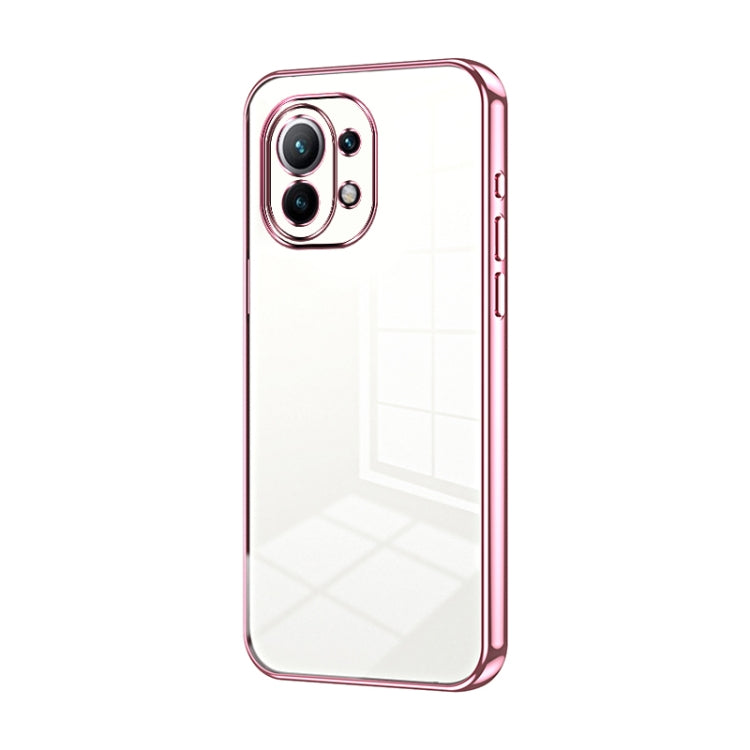 Transparent Plating Fine Hole Phone Case, For Xiaomi Mi 11 Ultra, For Xiaomi Mi 11 Pro, For Xiaomi Mi 11, For Xiaomi Mi 10 Lite 5G