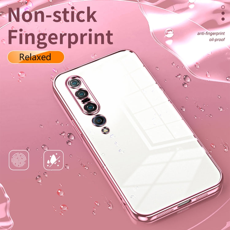 Transparent Plating Fine Hole Phone Case, For Xiaomi Mi 10 Pro 5G, For Xiaomi Mi 10 5G, For Xiaomi Mi CC9 Pro / Mi Note 10