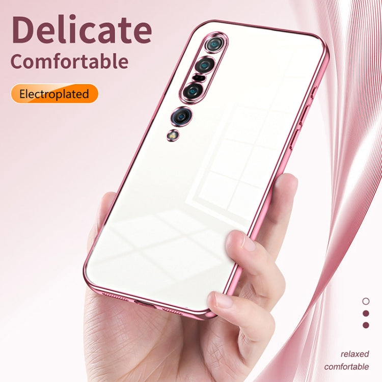 Transparent Plating Fine Hole Phone Case, For Xiaomi Mi 10 Pro 5G, For Xiaomi Mi 10 5G, For Xiaomi Mi CC9 Pro / Mi Note 10