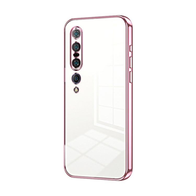 Transparent Plating Fine Hole Phone Case, For Xiaomi Mi 10 Pro 5G, For Xiaomi Mi 10 5G, For Xiaomi Mi CC9 Pro / Mi Note 10
