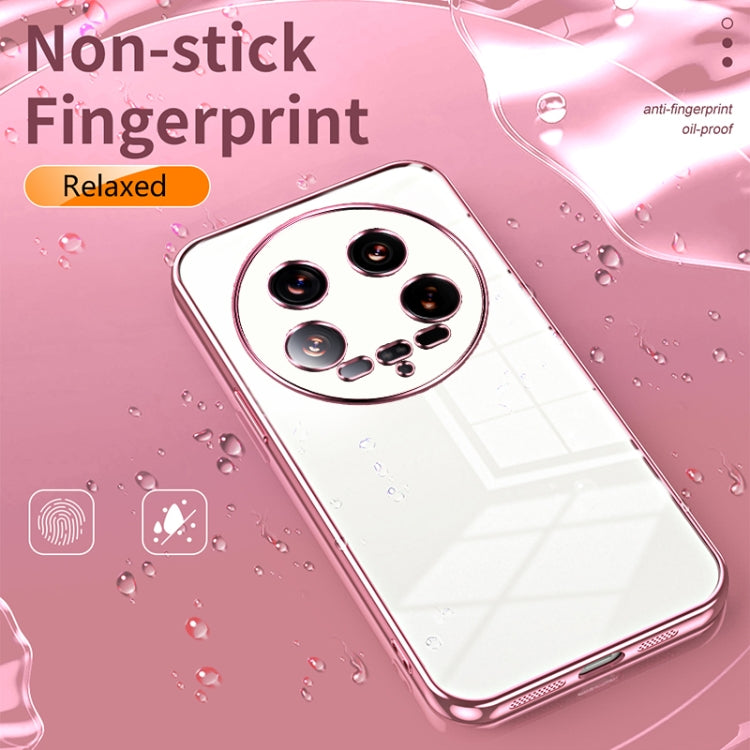 Transparent Plating Fine Hole Phone Case, For Xiaomi 14 Ultra, For Xiaomi 14 Pro, For Xiaomi 14, For Xiaomi 13 Ultra