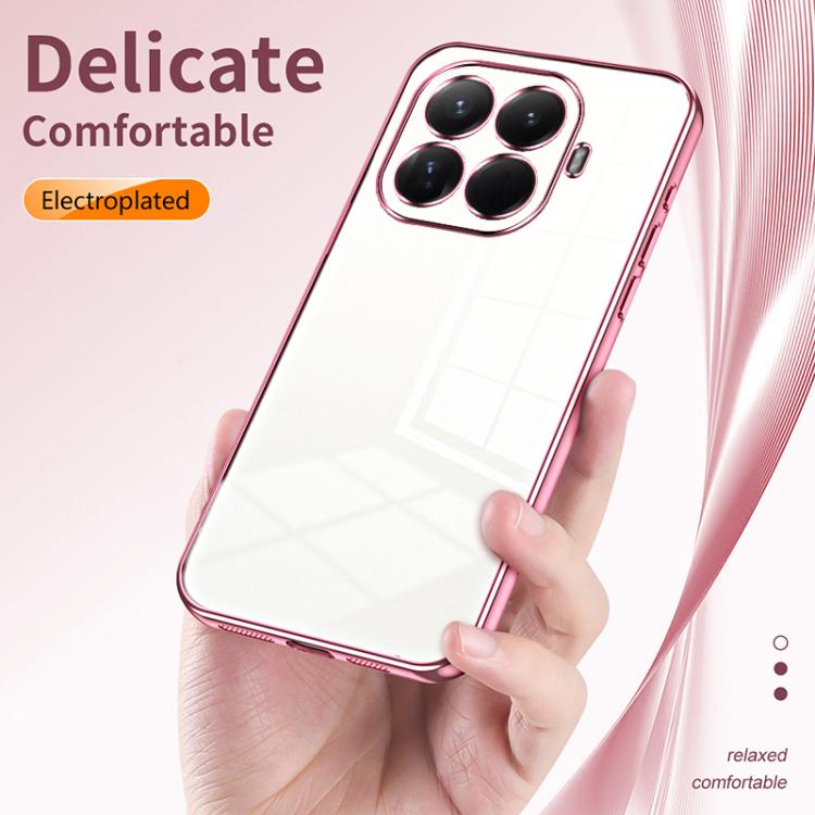 Transparent Plating Fine Hole Phone Case, For Xiaomi 15T Pro, For Xiaomi 15T, For Xiaomi Civi 5 Pro