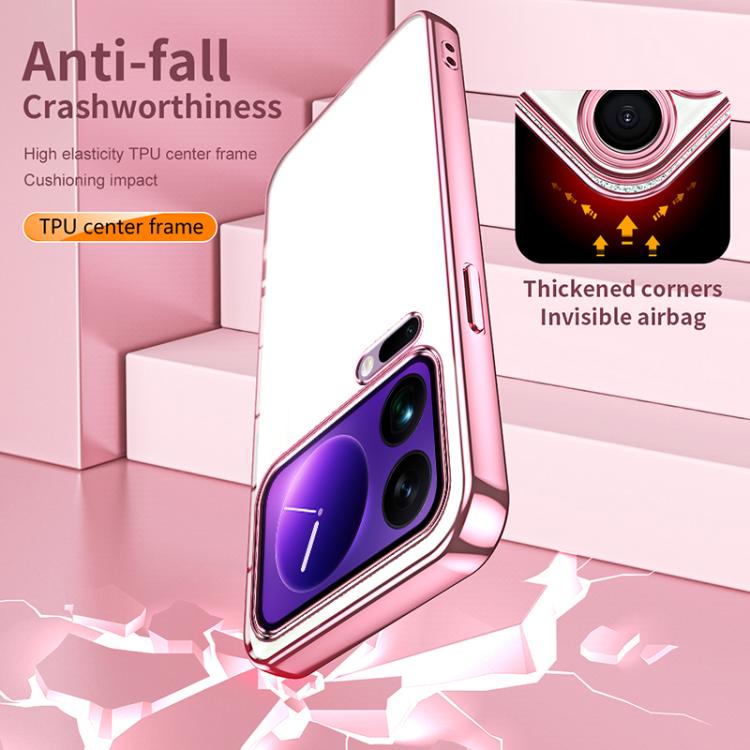 Transparent Plating Fine Hole Phone Case, For Xiaomi 17 Pro Max, For Xiaomi 17 Pro, For Xiaomi 17