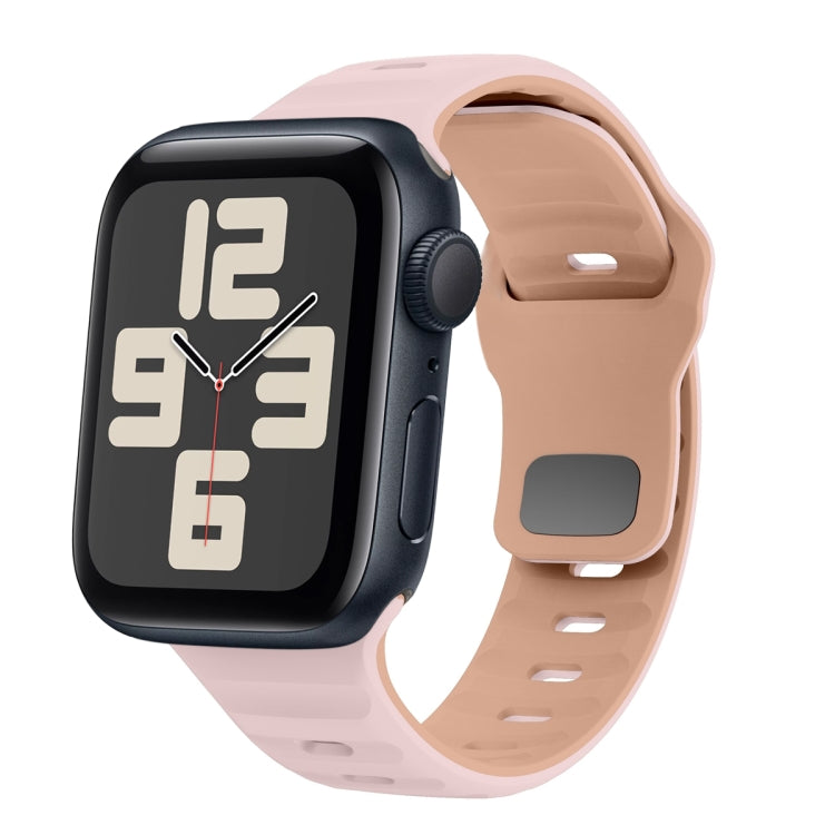 Wave Texture Reverse Buckle Silicone Watch Band, For Apple Watch SE 2023 44mm, For Apple Watch SE 2023 40mm