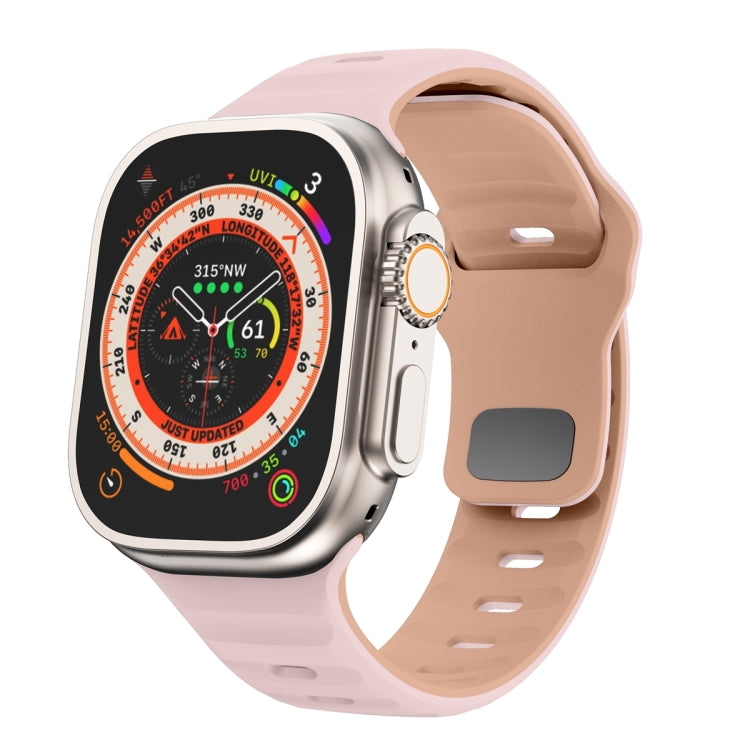 Wave Texture Reverse Buckle Silicone Watch Band, For Apple Watch Ultra 2 49mm, For Apple Watch Series 9 45mm