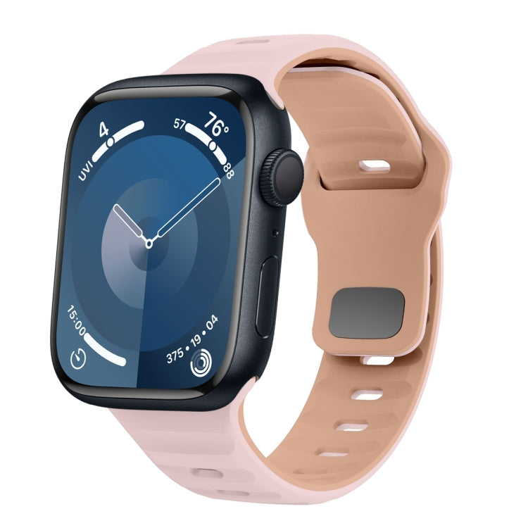 Wave Texture Reverse Buckle Silicone Watch Band, For Apple Watch Ultra 2 49mm, For Apple Watch Series 9 45mm