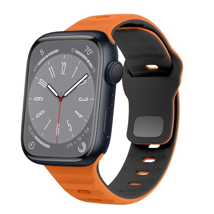 Wave Texture Reverse Buckle Silicone Watch Band, For Apple Watch Series 8 41mm, For Apple Watch Series 8 45mm