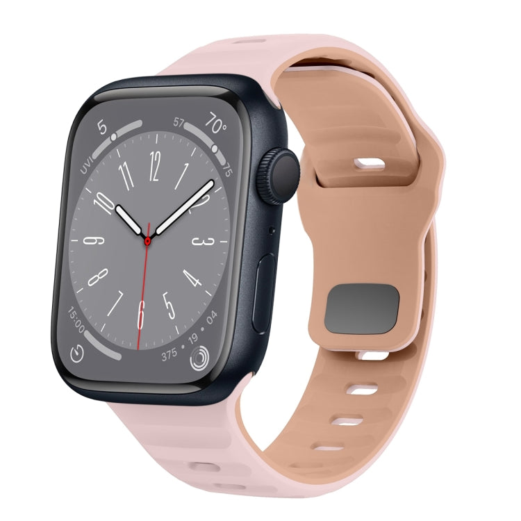 Wave Texture Reverse Buckle Silicone Watch Band, For Apple Watch Series 8 41mm, For Apple Watch Series 8 45mm