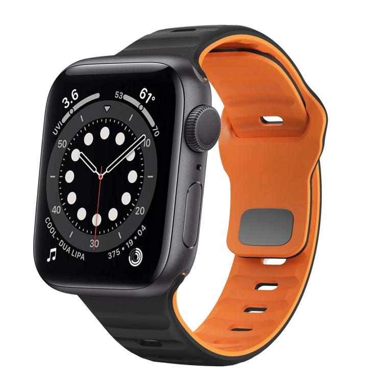 Wave Texture Reverse Buckle Silicone Watch Band, For Apple Watch Series 6 40mm, For Apple Watch Series 6 44mm