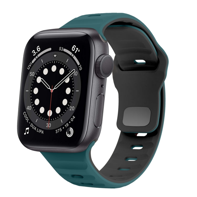 Wave Texture Reverse Buckle Silicone Watch Band, For Apple Watch Series 6 40mm, For Apple Watch Series 6 44mm