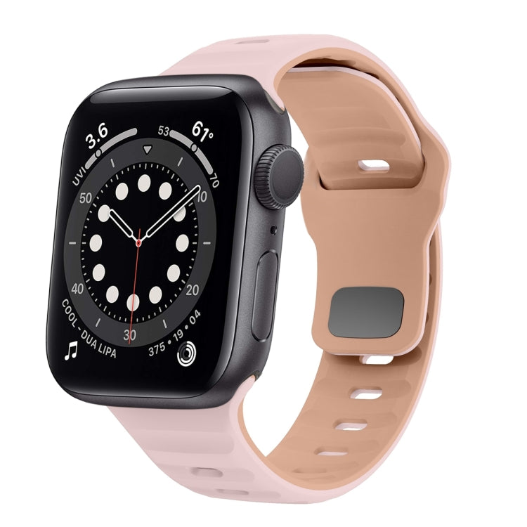 Wave Texture Reverse Buckle Silicone Watch Band, For Apple Watch Series 6 40mm, For Apple Watch Series 6 44mm