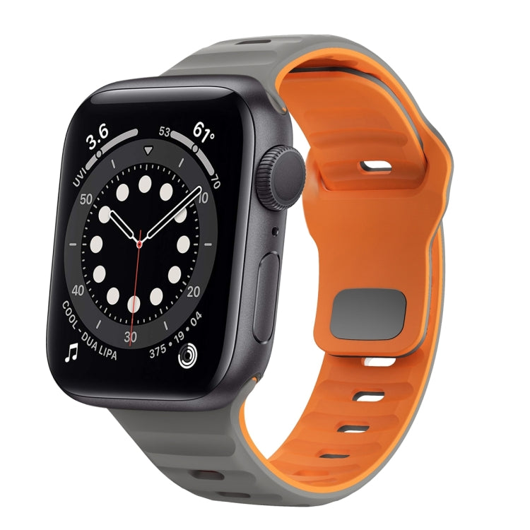 Wave Texture Reverse Buckle Silicone Watch Band, For Apple Watch Series 6 40mm, For Apple Watch Series 6 44mm